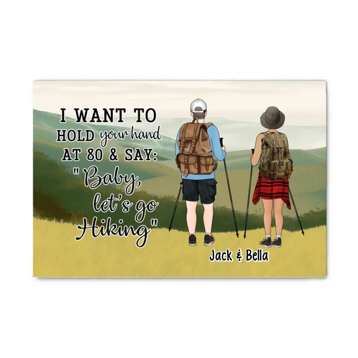 Personalized Canvas, Hiking Partners - Couple And Friends Gift, Gift For Hikers