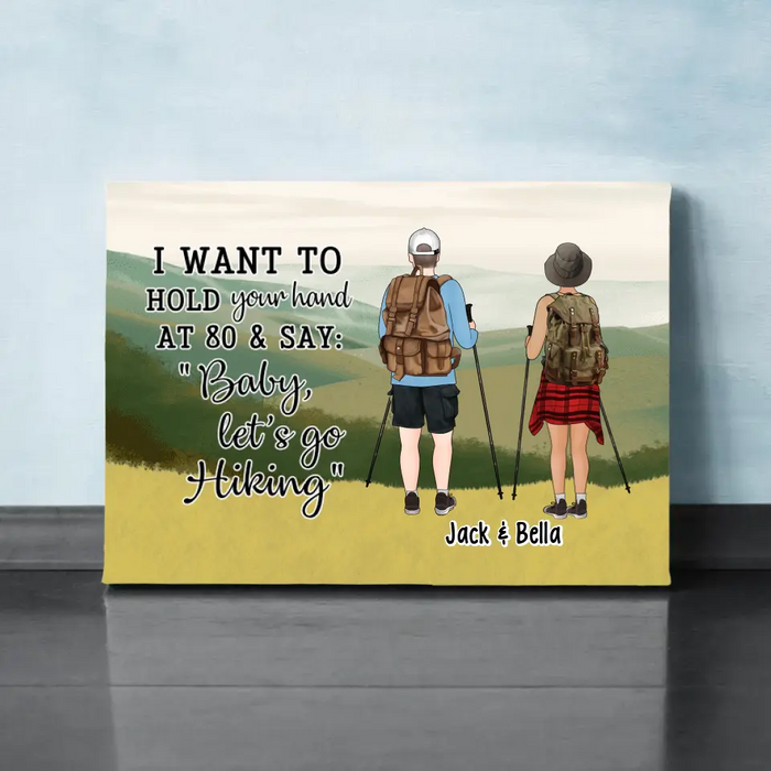 Personalized Canvas, Hiking Partners - Couple And Friends Gift, Gift For Hikers