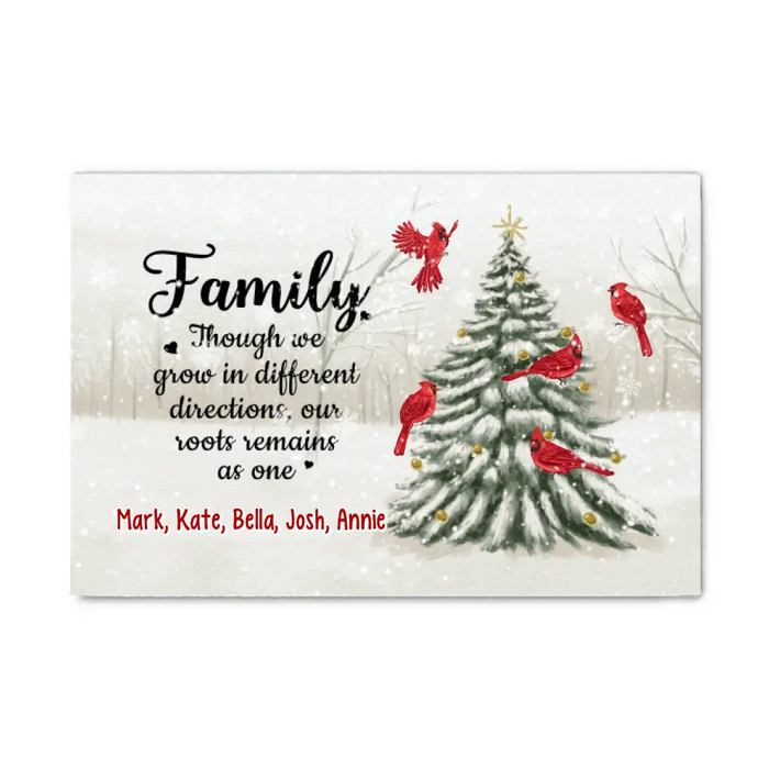 Personalized Canvas, Family Though We Grow In Different Directions, Christmas Gift For Family