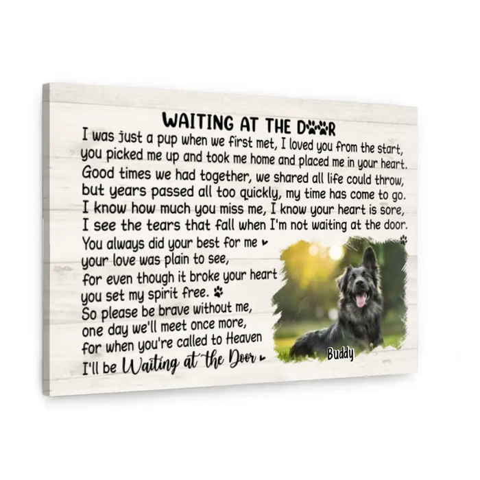 Waiting At The Door - Custom Canvas Photo Upload, Memorial, Dog Lovers