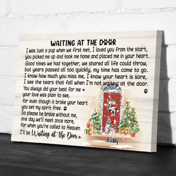 Up To 4 Pets Waiting At The Door - Personalized Canvas Memorial, Dog Lovers, Christmas