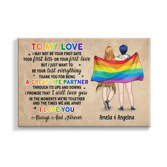 Personalized Canvas, To My Love, Gift For Her, Gift For Him, Christmas Gift For LGBT Couple