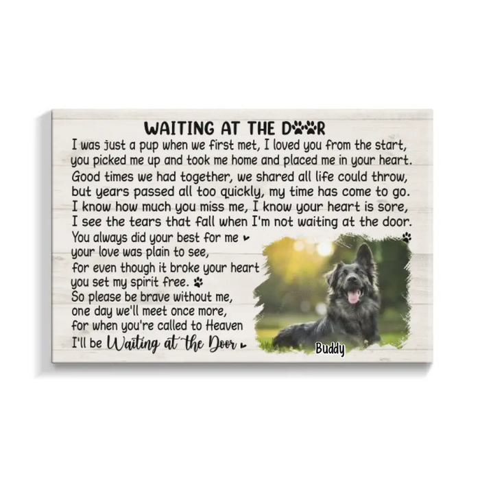 Waiting At The Door - Custom Canvas Photo Upload, Memorial, Dog Lovers