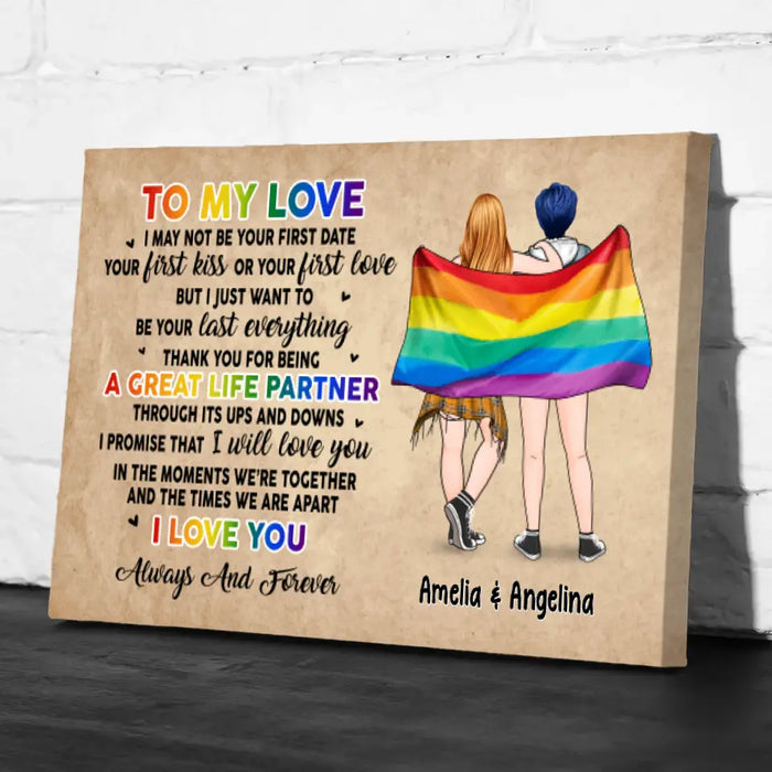 Personalized Canvas, To My Love, Gift For Her, Gift For Him, Christmas Gift For LGBT Couple