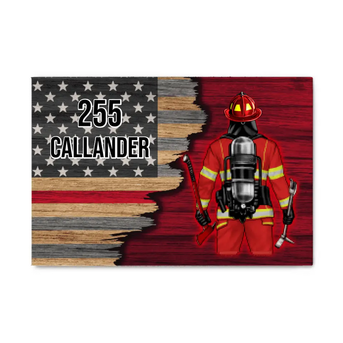 Personalized Canvas, Half Flag Firefighter Man/Woman, Gift For Firefighter Lovers