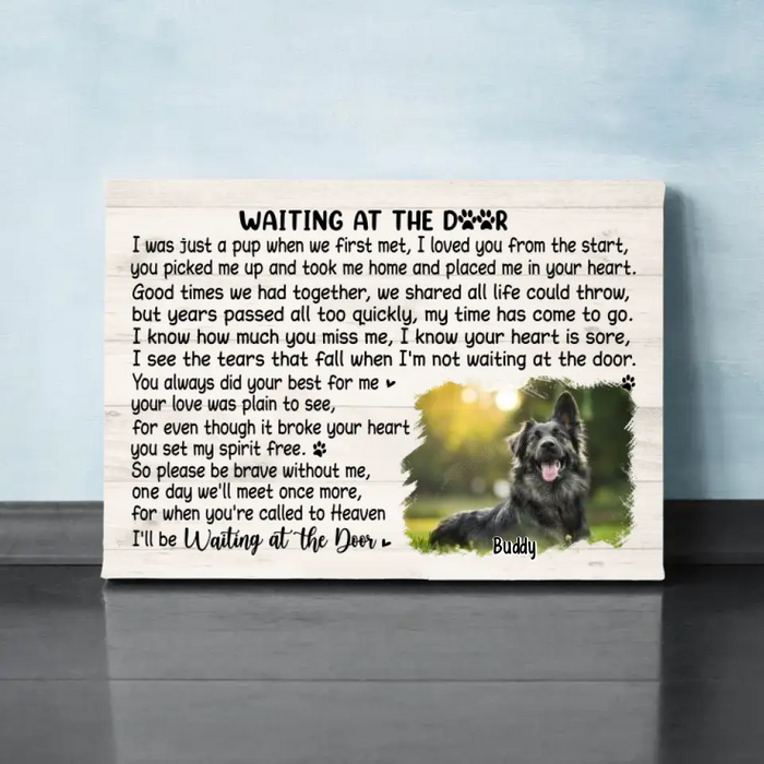 Waiting At The Door - Custom Canvas Photo Upload, Memorial, Dog Lovers