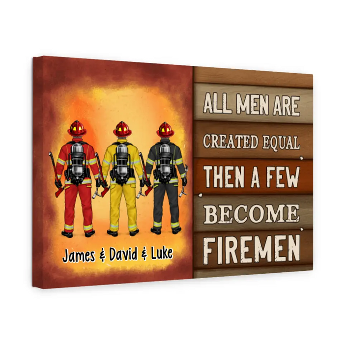 Personalized Canvas, Saving Lives Together - Firefighter Couple And Friends Gift, Custom Wall Art Decor