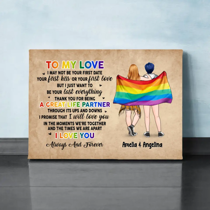 Personalized Canvas, To My Love, Gift For Her, Gift For Him, Christmas Gift For LGBT Couple