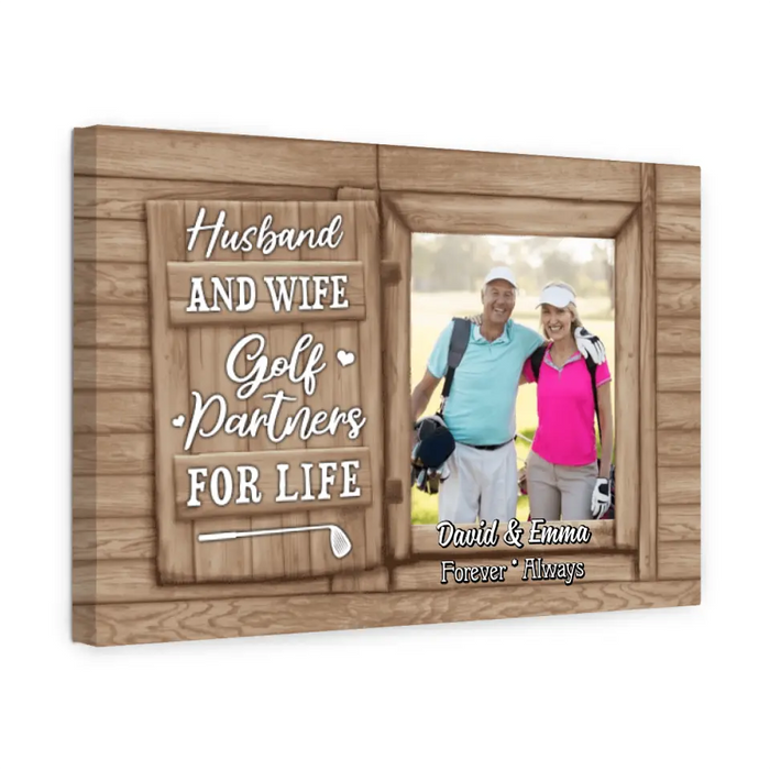 Golf Partners for Life - Personalized Photo Upload Gifts for Custom Golf Canvas - Wife, Husband, Wife, Golf Lovers