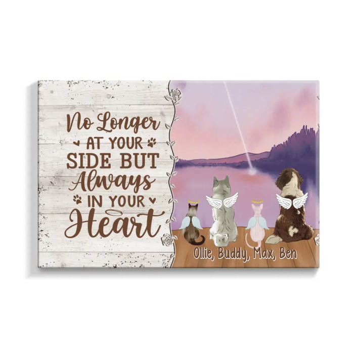 Personalized Canvas, Memorial Pet Gift, Up To 4 Pets, No Longer At Your Side