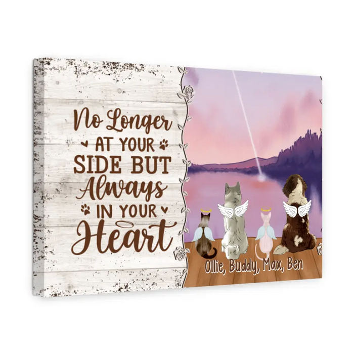 Personalized Canvas, Memorial Pet Gift, Up To 4 Pets, No Longer At Your Side