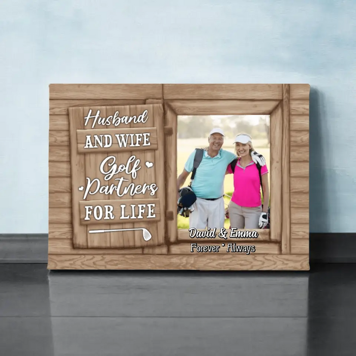 Golf Partners for Life - Personalized Photo Upload Gifts for Custom Golf Canvas - Wife, Husband, Wife, Golf Lovers