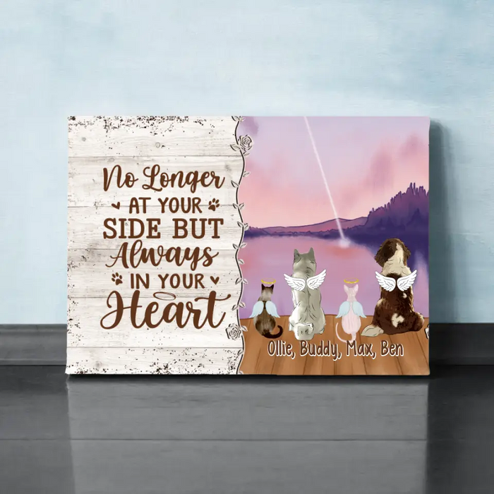 Personalized Canvas, Memorial Pet Gift, Up To 4 Pets, No Longer At Your Side