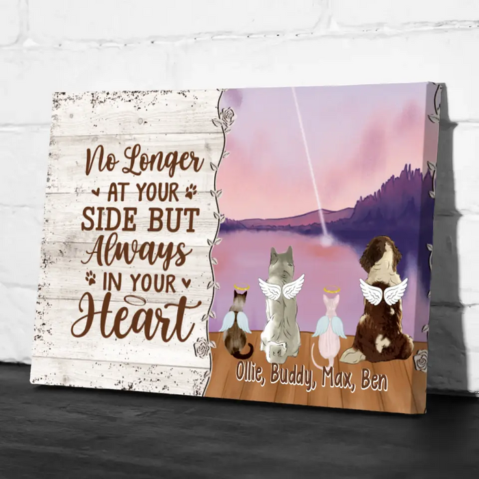 Personalized Canvas, Memorial Pet Gift, Up To 4 Pets, No Longer At Your Side