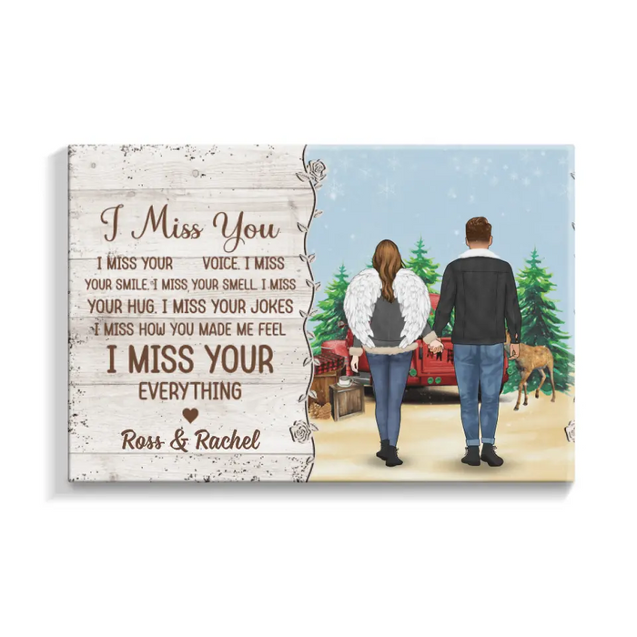 I Miss Your Everything - Personalized Gifts Custom Memorial Canvas for Wife or Husband, Memorial Gifts