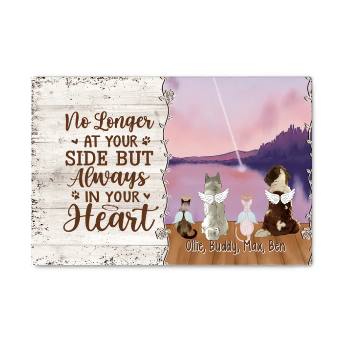 Personalized Canvas, Memorial Pet Gift, Up To 4 Pets, No Longer At Your Side