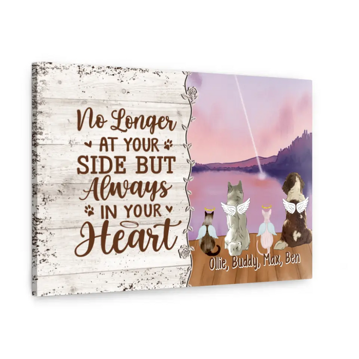 Personalized Canvas, Memorial Pet Gift, Up To 4 Pets, No Longer At Your Side