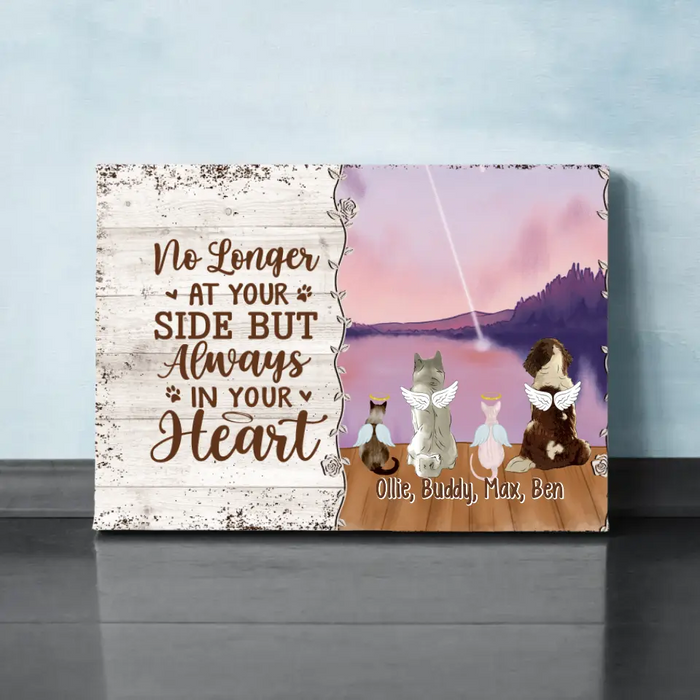 Personalized Canvas, Memorial Pet Gift, Up To 4 Pets, No Longer At Your Side