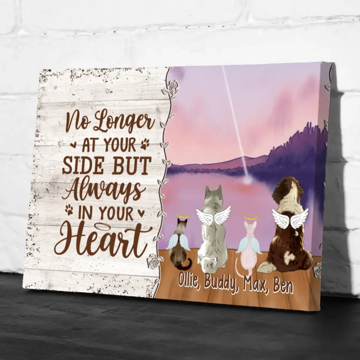 Personalized Canvas, Memorial Pet Gift, Up To 4 Pets, No Longer At Your Side