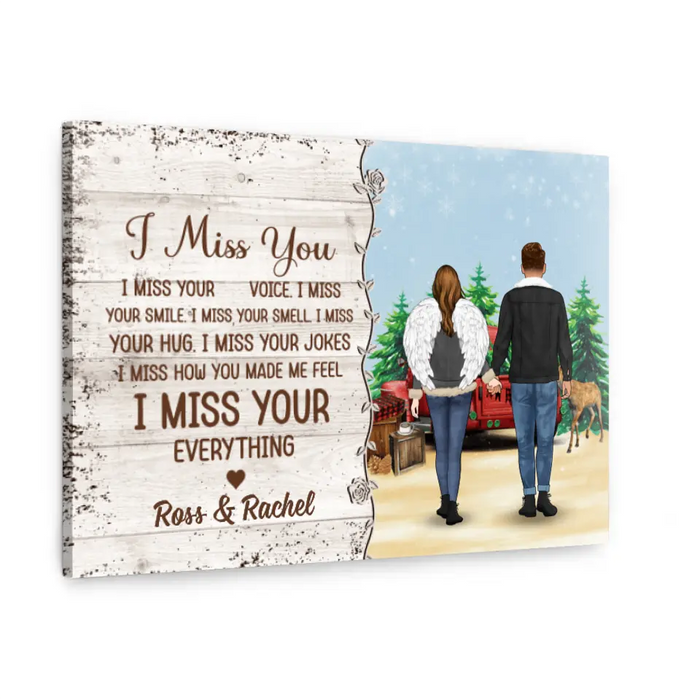 I Miss Your Everything - Personalized Gifts Custom Memorial Canvas for Wife or Husband, Memorial Gifts