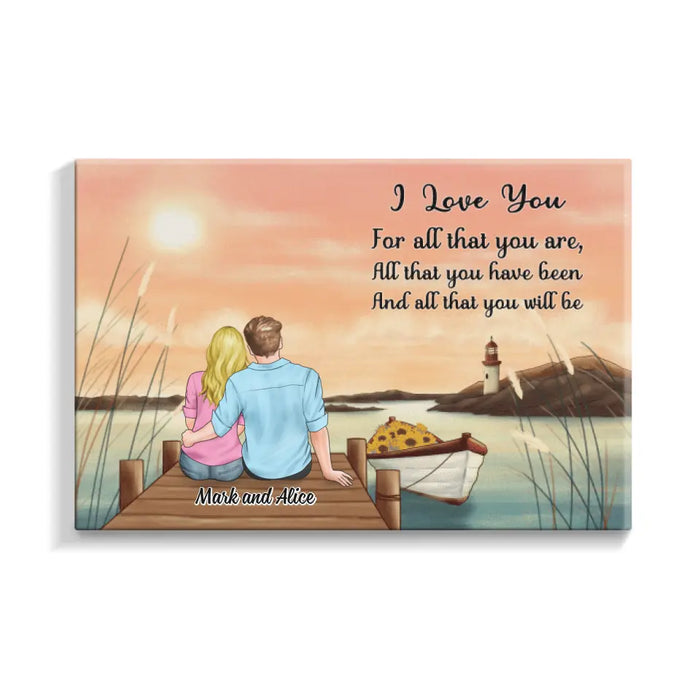 Personalized Canvas, Sunset Couple, Gift For Him, Her, Couple, Valentine Day