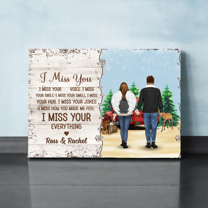 I Miss Your Everything - Personalized Gifts Custom Memorial Canvas for Wife or Husband, Memorial Gifts