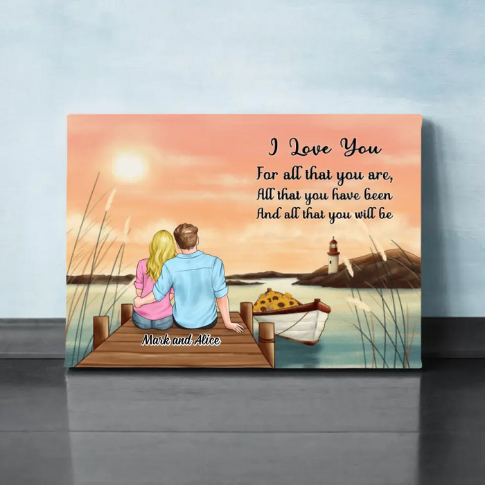 Personalized Canvas, Sunset Couple, Gift For Him, Her, Couple, Valentine Day