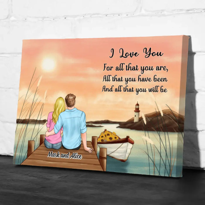 Personalized Canvas, Sunset Couple, Gift For Him, Her, Couple, Valentine Day