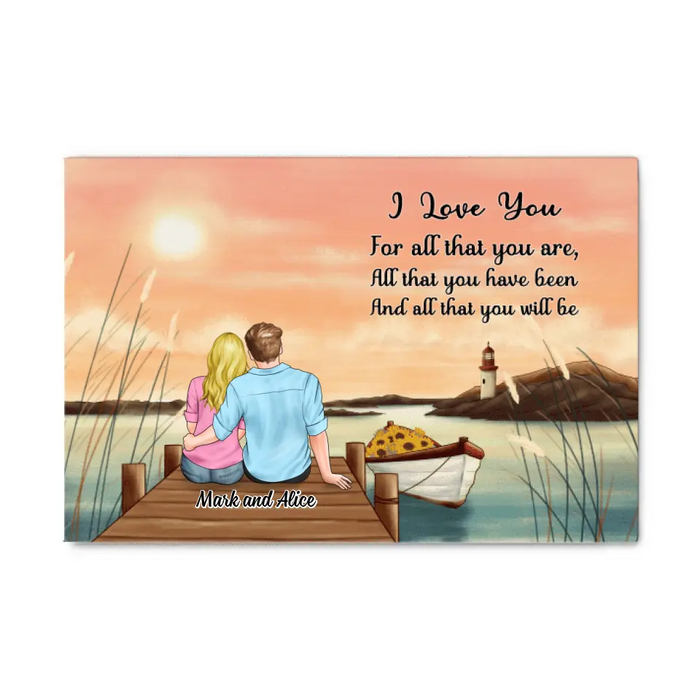 Personalized Canvas, Sunset Couple, Gift For Him, Her, Couple, Valentine Day