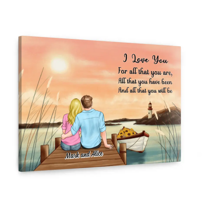 Personalized Canvas, Sunset Couple, Gift For Him, Her, Couple, Valentine Day