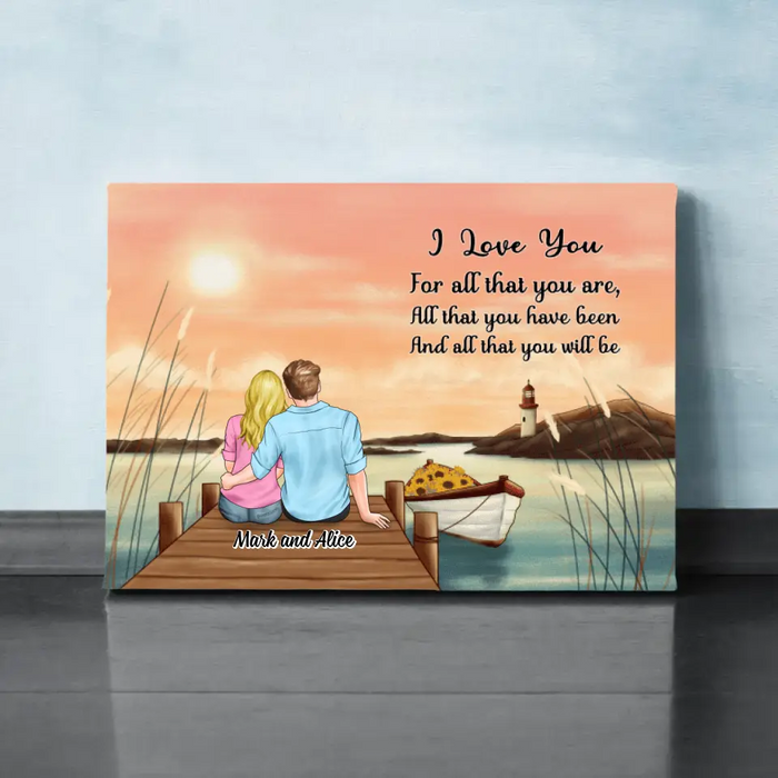 Personalized Canvas, Sunset Couple, Gift For Him, Her, Couple, Valentine Day