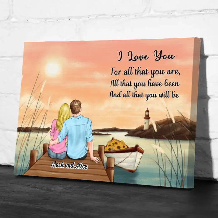 Personalized Canvas, Sunset Couple, Gift For Him, Her, Couple, Valentine Day