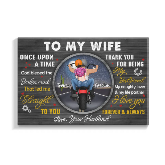 To My Wife Thank You For Being My Best Friend - Personalized Canvas For Him, For Her, Motorcycle Lovers