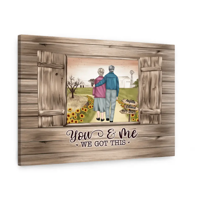 You and Me, We Got This - Anniversary Personalized Gifts Custom Canvas for Mom for Dad