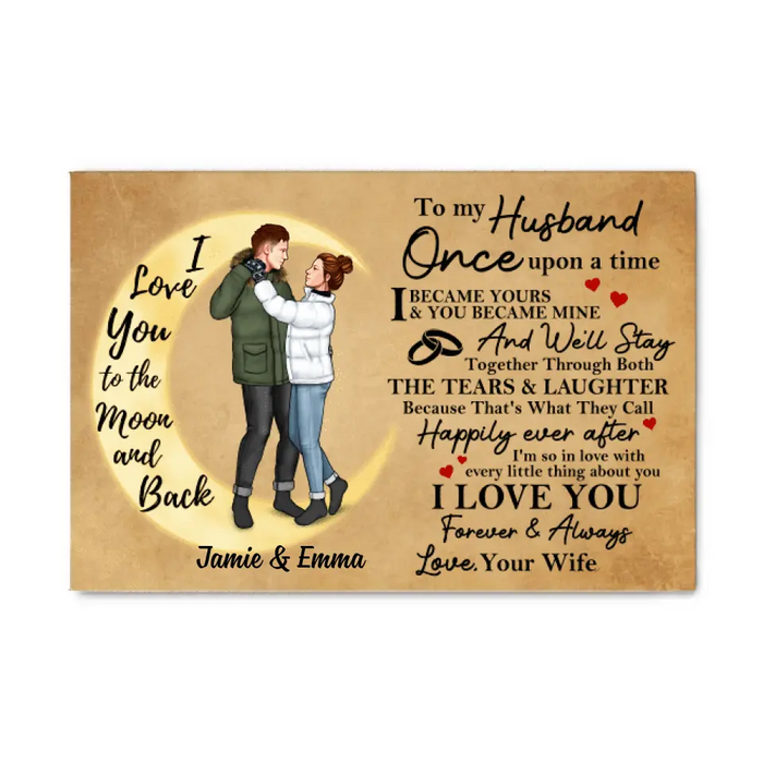 To My Husband - Personalized Gifts Custom Canvas for Him for Couples for Him