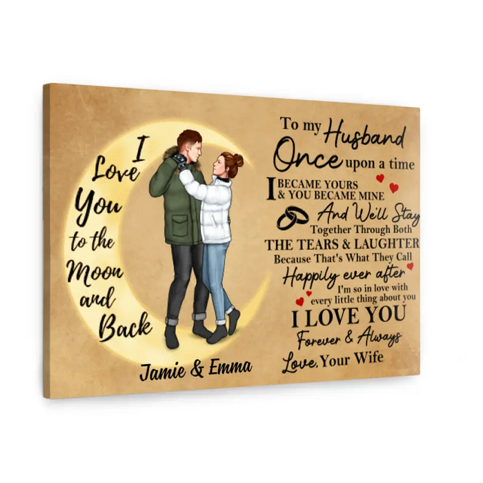 To My Husband - Personalized Gifts Custom Canvas for Him for Couples for Him