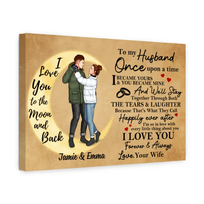 To My Husband - Personalized Gifts Custom Canvas for Him for Couples for Him