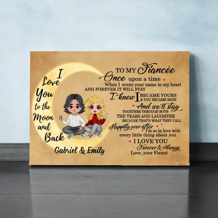 Once Upon A Time When I Wrote Your Name In My Heart - Personalized Canvas For Couples, Him, Her