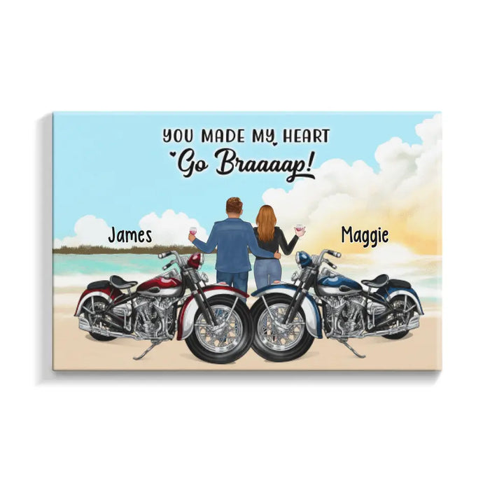 No Road Is Too Long When You Have Good Company - Personalized Canvas For Couples, Motorcycle Lovers