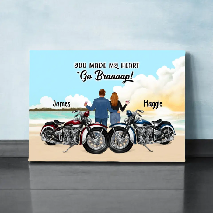 No Road Is Too Long When You Have Good Company - Personalized Canvas For Couples, Motorcycle Lovers