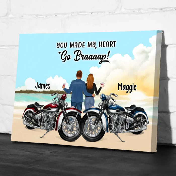 No Road Is Too Long When You Have Good Company - Personalized Canvas For Couples, Motorcycle Lovers