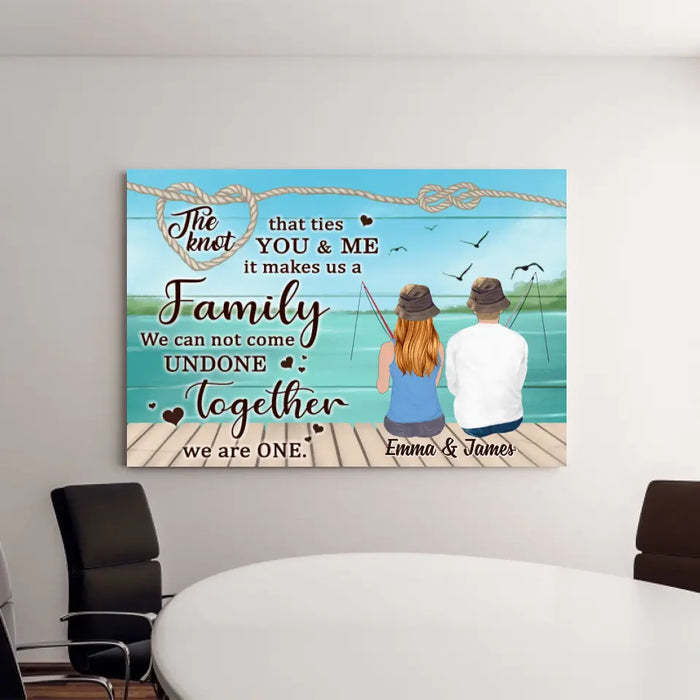 The Knot That Ties You and Me -  Personalized Canvas For Couple, Her, Him, Fishing