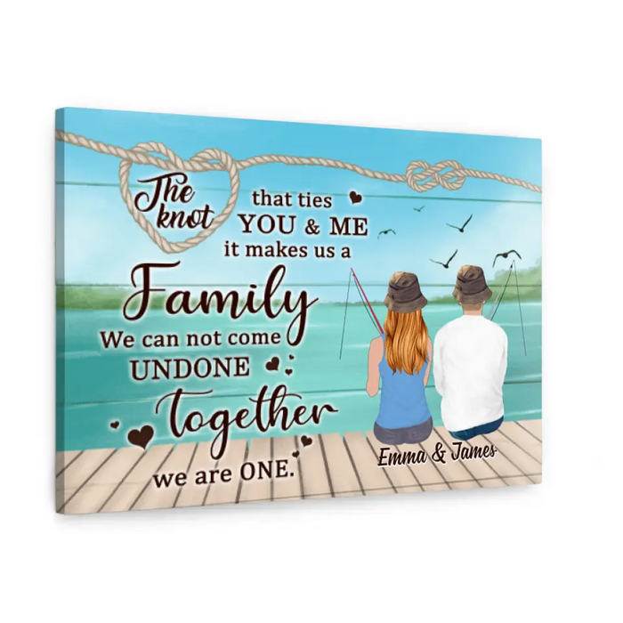 The Knot That Ties You and Me -  Personalized Canvas For Couple, Her, Him, Fishing
