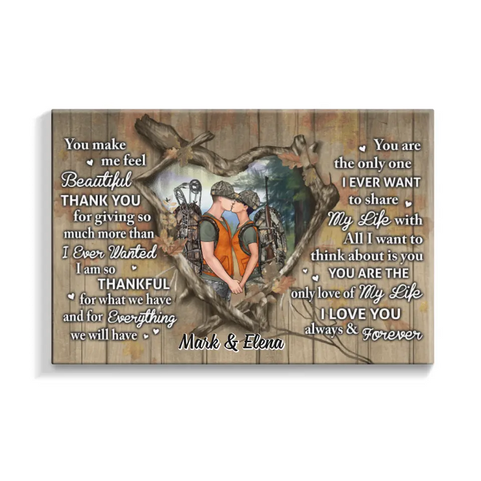 Hunting Couple You Complete Me - Personalized Canvas For Couples, For Him, Her, Hunting