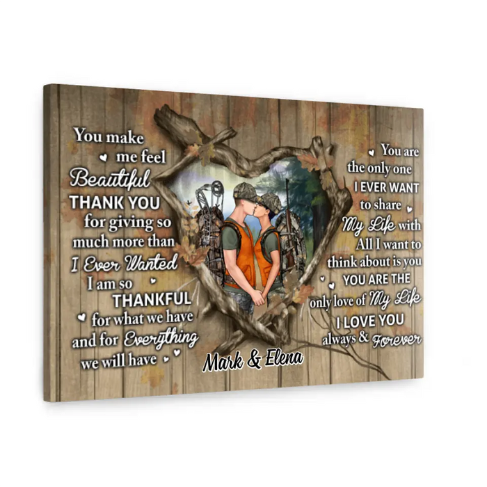 Hunting Couple You Complete Me - Personalized Canvas For Couples, For Him, Her, Hunting