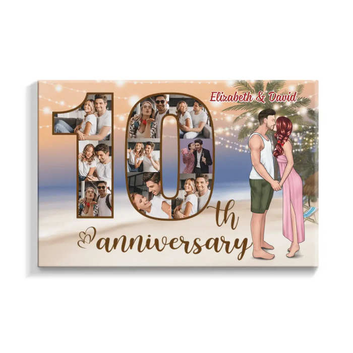 11 Years Anniversary - Custom Canvas Photo Upload, for Couples, Wife, Husband