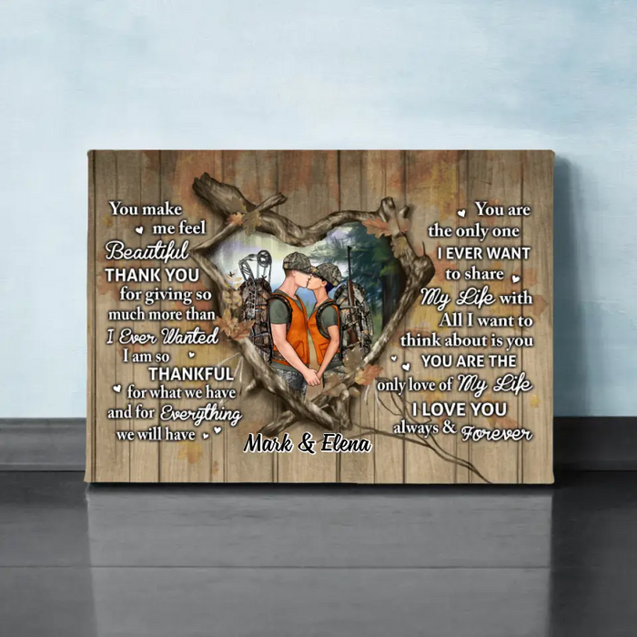 Hunting Couple You Complete Me - Personalized Canvas For Couples, For Him, Her, Hunting