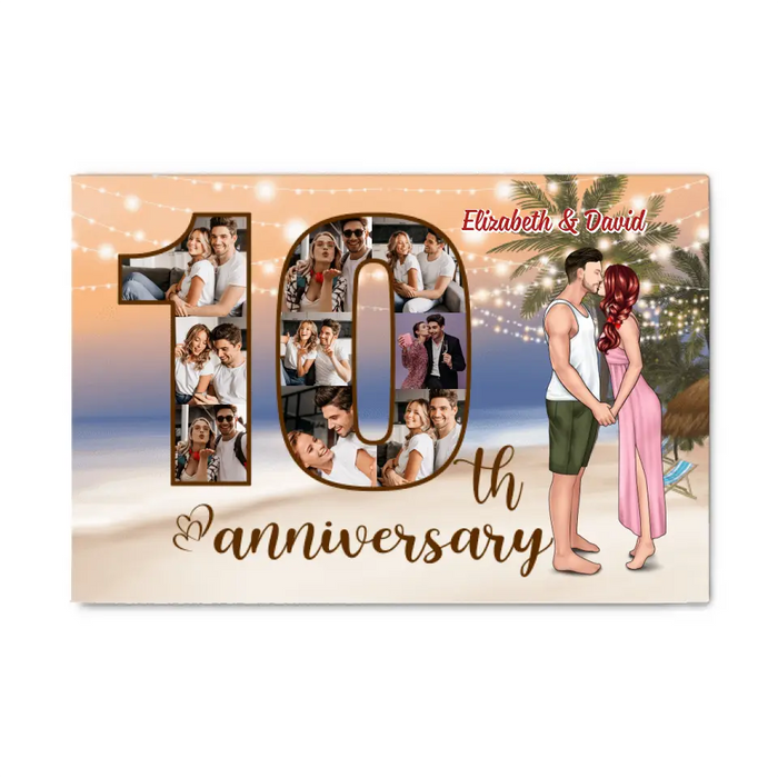 11 Years Anniversary - Custom Canvas Photo Upload, for Couples, Wife, Husband