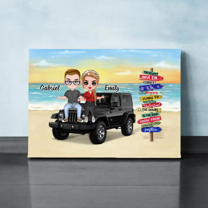 You Always Have The Choice To Be Happy - Personalized Canvas For Couples, Him, Her, Off-Road Lovers