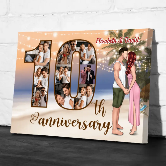 11 Years Anniversary - Custom Canvas Photo Upload, for Couples, Wife, Husband